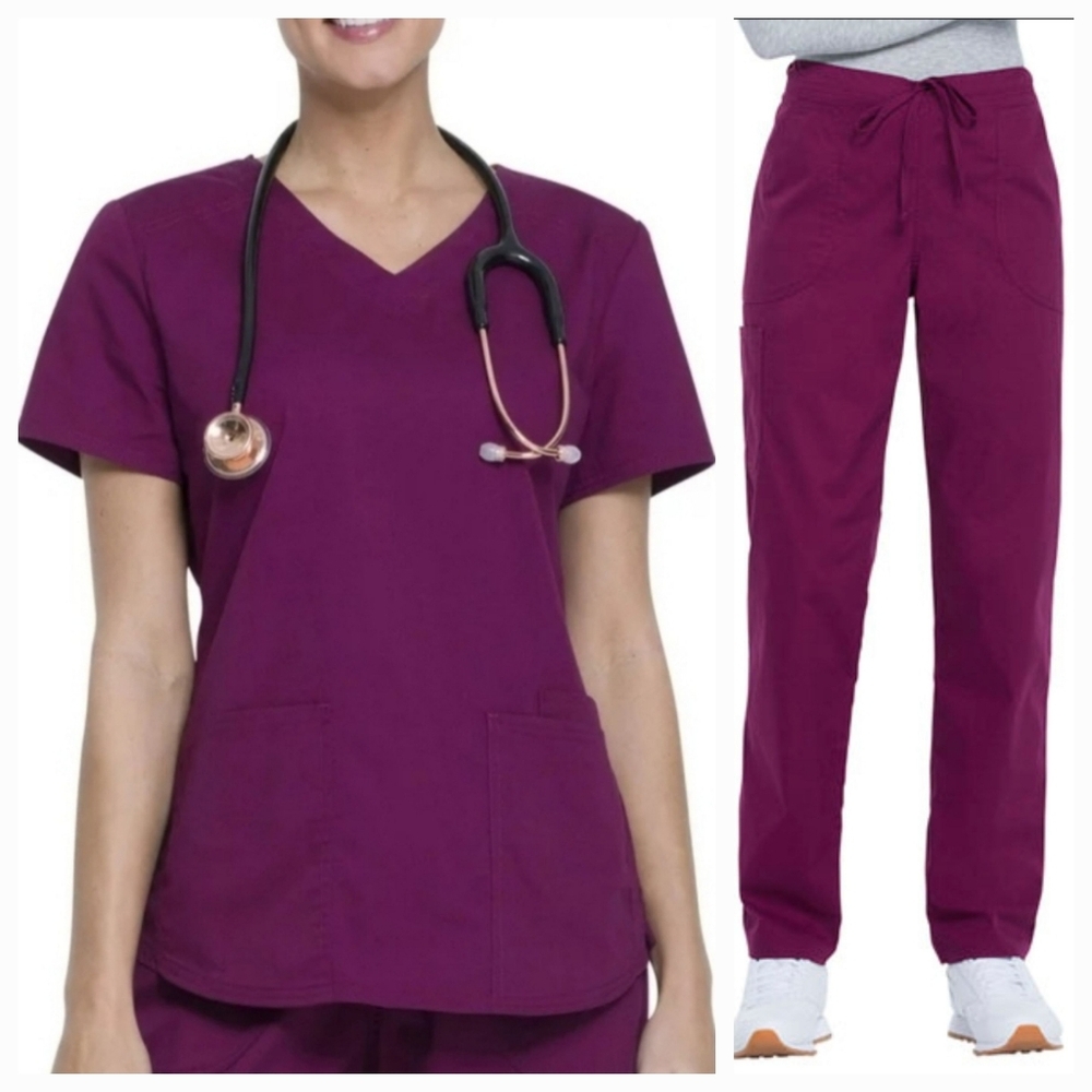 Scrubstar scrubs Women Set - Burgundy Top and Pants